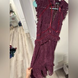 Hope and Ivy Plume Lace velvet dress